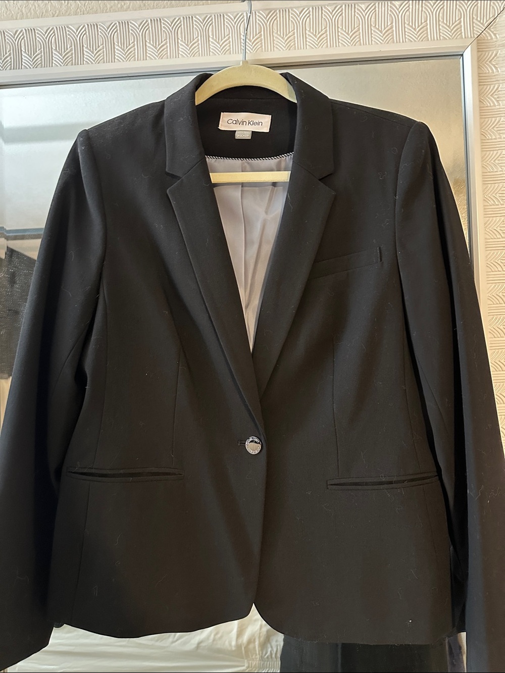 Calvin Klein Black Single-Button Tailored Blazer